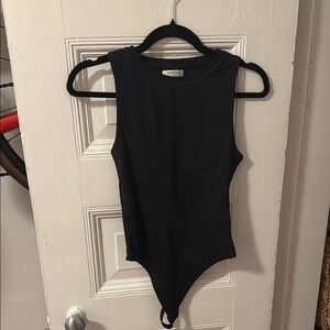 Babaton Black Sleeveless Bodysuit High Neck